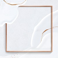 Gold frame psd off white background