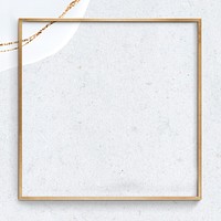 Gold frame psd gray background