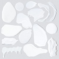 White color smear element psd paint texture set