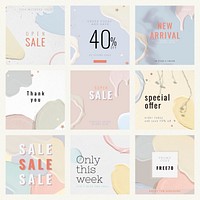 Fashion sale template collection vector 