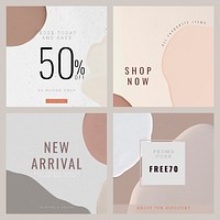 Fashion discount template collection vector