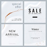 Fashion sale template collection vector 