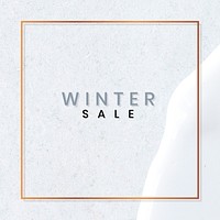 Winter sale square template vector