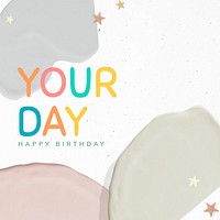 Happy birthday vector pastel card template