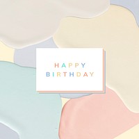 Happy birthday dull pastel vector template background