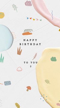 Happy birthday dull pastel vector template background
