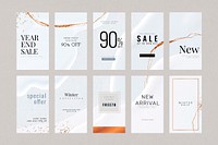 Abstract vector luxury social story template set