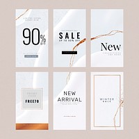 Abstract luxury vector social story template set