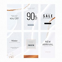 Abstract luxury social story vector template set