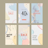 Fashion sale template collection vector 