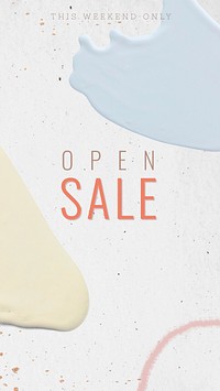Open sale pastel template vector