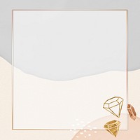 Gold frame abstract background psd