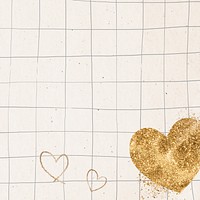 Gold love heart psd background