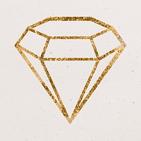 Gold sparkle psd diamond icon