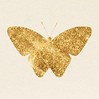 Glitter psd gold butterfly symbol