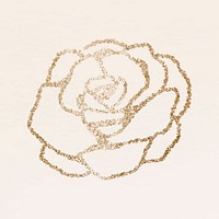 Shimmery gold rose vector icon