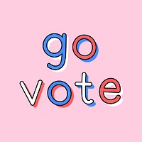Go vote doodle typography vector word