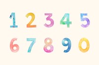 Pastel collection 123 set typography