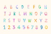 Pastel set abc and number vector 