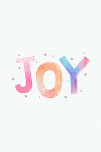 Psd watercolor joy word clipart