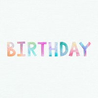 Psd pastel happy birthday word typography