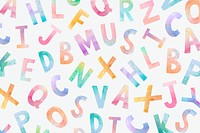 Watercolor letter pattern background psd