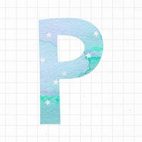 P pastel graphic font psd