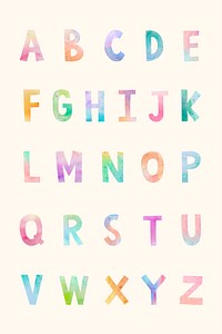 Abc font set illustration vector pastel playful