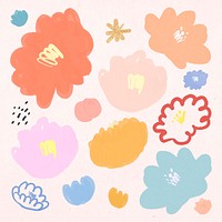 Floral pattern background psd hand drawn