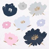 Floral pattern background psd hand drawn