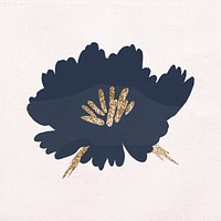 Blue flower hand drawn psd botanical illustration