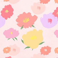 Floral pattern background psd hand drawn