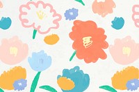 Floral pattern background vector hand drawn