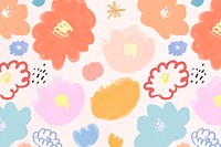 Blooming flower background psd floral illustration