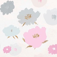 Floral pattern background vector hand drawn