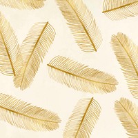 Hand drawn vector palm leaf gold vector metallic vintage