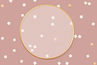Gold round frame on background vector
