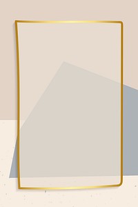 Gold rectangle frame on background vector