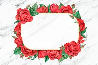 Blooming red rose psd frame