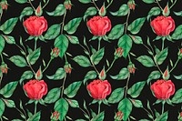 Red rose pattern psd background