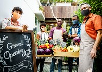 Restaurant reopening post pandemic new normal with organic veggies