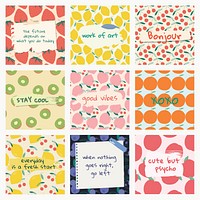 Motivational Instagram post template vector set