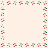 Psd cherry border beige background frame