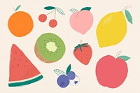 Vector mixed fruit illustration set