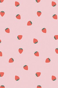 Vector cute strawberry pattern pastel background