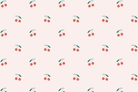 Seamless cherry pattern pastel background