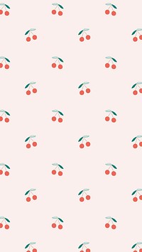 Psd hand drawn cherry pattern background