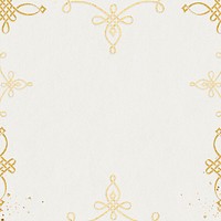 Gold filigree victorian psd frame border