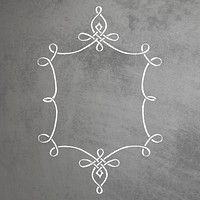 Silver filigree frame border psd