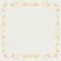 Gold filigree border psd in gold